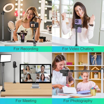 Ailight Camera Desk Mount Webcam Stand, Adjustable Table Camera Stand with 1/4" Screw & C Clamp Overhead Tripod Webcam Mount for Logitech Obsbot insta360 Anker and Others - size: TS6001