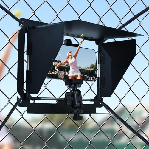 Baseball Fence Phone Mount, 3-Sided Anti-Glare Sunshade, Clear Game Footage in Bright Sunlight, Quick Setup, Durable Metal Frame, Fits iPhone, GoPro, Mevo Start