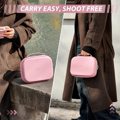 Hard Storage Case Compatible with Fujifilm Instax Mini 12/11/90/SQ1/SQ40/EVO Instant Camera, Holds Fuji Film & Accessories with 3 Dividers,Ideal for Home & Travel (Pink) - color: Pink