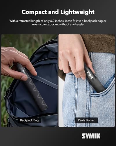 SYMIK Invisible Selfie Stick for Insta360 70 cm/27.6 in, 360 Camera Stick | Aluminum Alloy Extension Stick for Insta 360 X5 X4 Air X3 ONE X2, Osmo 360, Portable Extendable Monopod Pole with Wrist Strap - size: 70 cm / 27.6 in