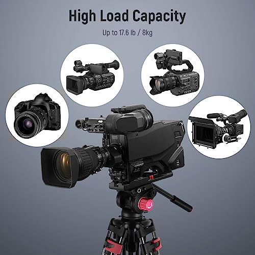 NEEWER 79"/200cm Video Tripod, Heavy Duty Aluminum Alloy Camera Tripod Stand with 360° Fluid Drag Head, QR Plate Compatible with Canon Nikon Sony and Other DSLR Camera Camcorder, Load Up to 17.6lb/8kg - style: TP-M200