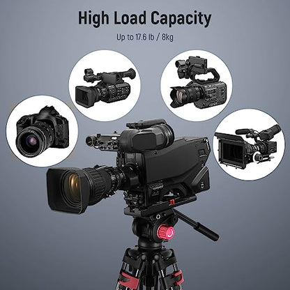 NEEWER 79"/200cm Video Tripod, Heavy Duty Aluminum Alloy Camera Tripod Stand with 360° Fluid Drag Head, QR Plate Compatible with Canon Nikon Sony and Other DSLR Camera Camcorder, Load Up to 17.6lb/8kg - style: TP-M200