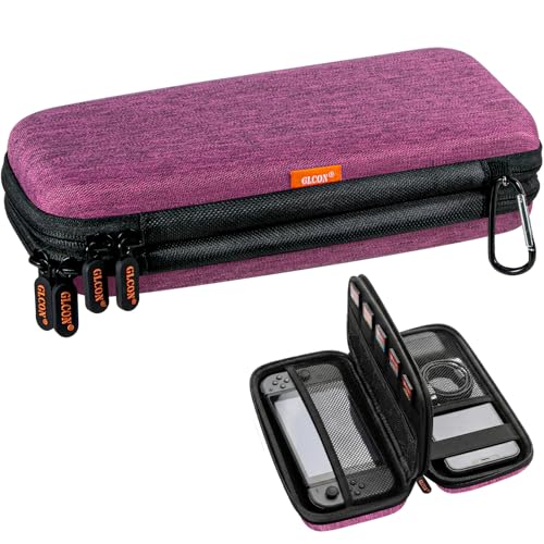 Double-Layer Carrying Case - Hard Shell Electronic Organizer Zipper Travel Case - Portable Tech Accessories Storage Pouch Bag for Charger, Adapter, Anker Power Bank, Phone, Battery, Cord, Cable, Card - color: Grape-Purple