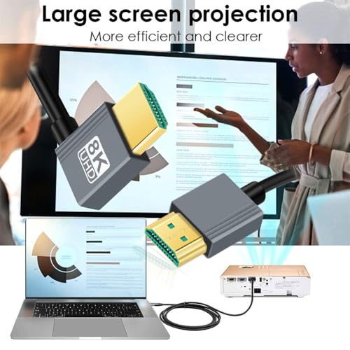 Cable HDMI 2.1 Male to HDMI Male 8K 60hz Stretch Coiled Cable Left Angled 90 Degree for HDTV Computer Laptop Monitor - style: HDMI Left Angled