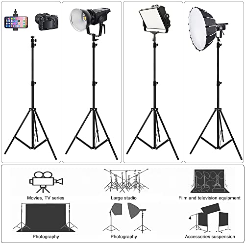 Heavy Duty Aluminum Alloy Photography Video Tripod Light Stands, Tripod Stands for Softboxes, Umbrellas, Reflectors, Lights - Pack of 2, 9.19 Feet/2.8M - size: 2 Pack