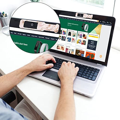 Webcam Cover, 3 Pieces, Laptop Camera Cover, Privacy Shielding Capacity is Twice as Big as The Traditional, Suitable for Computer Mobile Phones, laptops, Tablets and so on (Golden Marble) - color: Golden marble