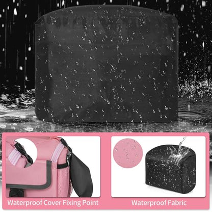 GMAK Camera Carrying Bag, Anti-Shock Camera Case Bag with Water-resistant Rain Cover Compatible for Canon EOS R50 M50 Powershot SX540 SX70, Nikon Coolpix L340 B700 P610, Sony a6100 a6400, Fuji XS10 - color: Pink, size: Small