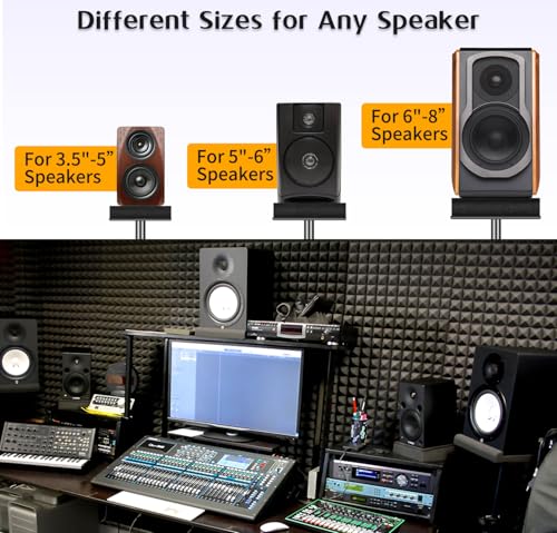 2 Pack Studio Monitor Isolation Pads for Large Speakers Sound Insulation Studio Foam Prevents Vibrations Acoustic Speaker Isolation Pad High Density Fits Most Stands - size: Large