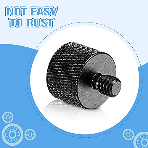 Frienda 4 Pieces Mic Stand Adapter 5/8 Female to 1/4 Male for Camera Mount Tripod Thread Conversion Connector Screw Adapter for Microphone Stand Mount(Black) - color: Black