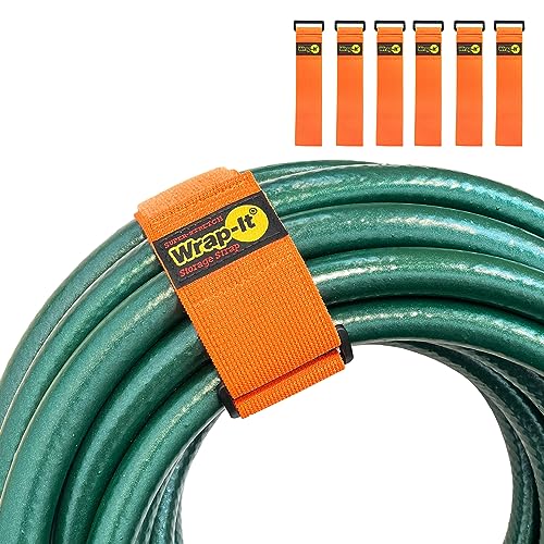 Super-Stretch Wrap-It Storage Straps - (6) 18" Orange - Elastic Hook and Loop Cinch Straps - Extension Cord Organizer, Hose and Cables Straps, Cord Wrap, Cord Keeper, Garage and RV Storage Accessories - color: Blaze Orange, size: 18" (6 Pack)