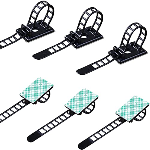 50 Pieces Cable Management Desk Wire Organizer Cable Ties Zip Ties Adhesive Cord Clips Cord Keeper Desk Wire Management | Versatile 50-pack for multiple desks, rooms, and workstations; adhesive-backed nylon straps adjust and release for reuse. - size: 50