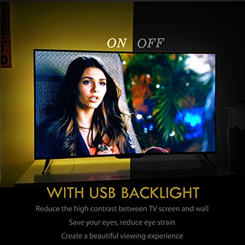 LED Strip Lights for 85-95 inches TV-USB Powered TV Backlight Lights Kit with RF Remote Cover All 4/4 Sides Behind TV Lights Movies Game Decor Mood Lighting - size: For 85-95 inch TV