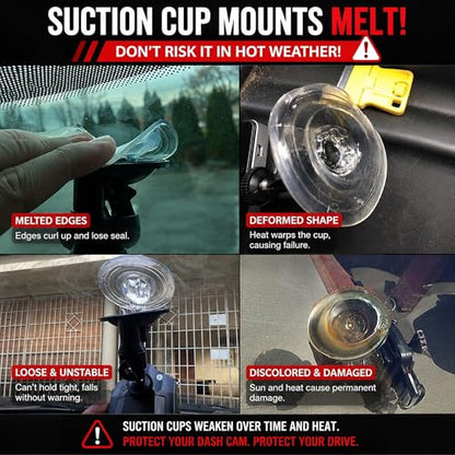 Dash Cam Mount Replacement Holder, Fits Rove r2-4k and Other Dash Cams | Easy Rearview Mirror Installation | No More Falling Suction Cups | Multiple Adapters | Secure Adjustable View