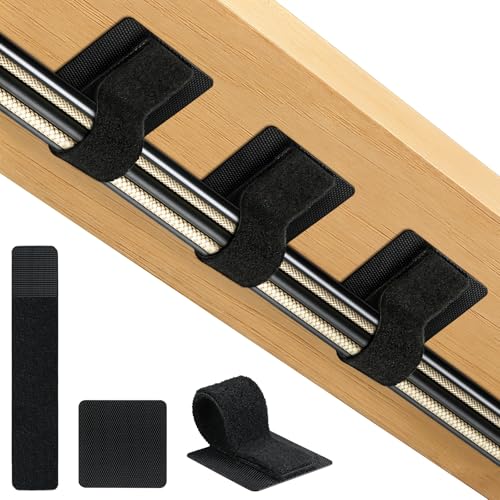 Cable Management Under Desk, Znben Detachable Cable Straps Heavy Duty Hook and Loop Cable Ties Reusable 20 Pack Black - color: Black
