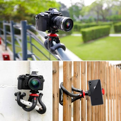 Fotopro Tripod for iPhone Flexible Camera Tripod with Action Camera Holder Phone Mount Portable Bendable Handheld Mini Camera Tripod Stand for go pro Phone Vlogging Video - style: UFO Pro tripod