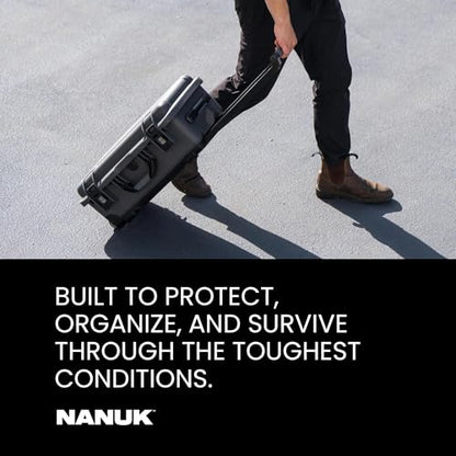 NANUK 935 Hard Case with Padded Divider – Waterproof Equipment Case with Wheels, 22” x 14” x 9” – Dustproof and Impact Resistant, Airline Carry-On Approved – Cyan - color: Cyan