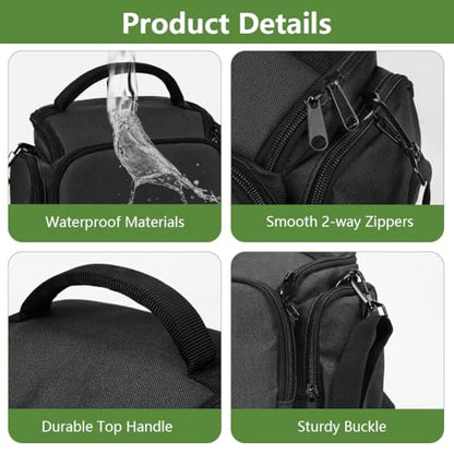 Ainiv DSLR Camera Bag, Waterproof Anti-Shock SLR Camera Case, Large Adjustable Shoulder Strap Camera Backpack, Portable Crossbody Single Shoulder Backpacks Compatible with Canon, Sony, Nikon, Black - color: Black