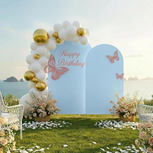 Toolterritary Metal Arch Backdrop Stand and Cover Set, 7.2FT, 6FT | Party Backdrop, Easy to Assemble, For Parties, Birthday, Baby Shower - color: Blue, size: 7.2ft, 6ft