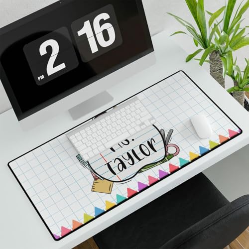 Personalized Teacher Apple Computer Mat, Teacher Gift Ideas, Custom Teacher Mousepad for Teachers, Teacher Accessories for Desk Decor, Cute Teacher Mouse Pad, End of Year Gifts - style: Style 5