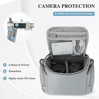 G-raphy Camera Bag Case DSLR SLR Crossbody Sling Photography Bags for Nikon Canon Sony DSLR SLR Mirrorless with Removal Straps(Parma Grey) - color: Parma Grey