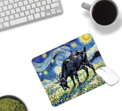 Cute Goat Art Sheep Lovers Gifts Mouse Mat, Waterproof Non Slip Rubber Base Mouse Pad for Office Laptop, 9.5x7.9x0.12 Inch - color: Cute Goat