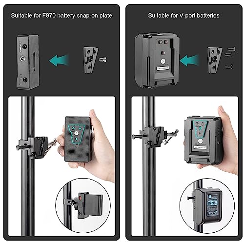Fomito V-Lock Triangle Plate, Metal Alloy, Compatible with F970 Battery and V-Port Batteries, Includes Mounting Screws, Black（Two-piece Set） - color: Black, size: VK-V