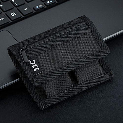 Camera Battery Pouch Holder Case for 2 PCS Sony NP-F550 NP-FW50 NP-FZ100 NP-BX1 Canon LP-E6 LP-E8 LP-E10 LP-E12 LP-E17 Fuji NP-W126 Nikon EN-EL14 EN-EL15 with Zipped Pocket to Store SD TF XQD CF Cards - size: 2 Slot+1 Zippered Pockets