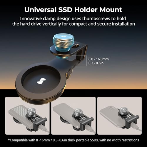 SmallRig SSD Holder 2-in-1 SSD Mount Bracket for MagSafe with Cold Shoe Cable Clamp, Compatible with 0.3-0.6in Thick SSDs for Samsung T5 T7 SSD, for SanDisk SSD, Compatible with SmallRig Cage - 4779