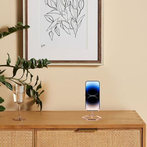 PRETYZOOM Desk Phone Stand Cell Phone Stand for Desk Desktop Holder for Office Stable Support for Video Watching Reading Video Conferencing Hands-Free Use 4.05 X 3.14 X 2.87 in