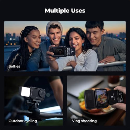 K&F CONCEPT Magnetic Mini LED Fill Light Compatible for DJI Osmo Action 6 | Magnet Backplate 1.5W USB C Rechargeable Quick Release Vlogging Lighting, Action Camera Selfie Video Recording for Osmo Nano - size: For Osmo Action 6/Osmo Nano