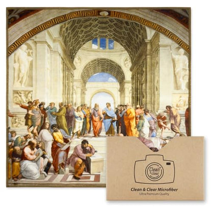 Large Microfiber Cleaning Cloths [5 Pack] – Classic Art “School of Athens” Design, Premium Lens Cleaning Cloth for Cameras, Glasses, Screens & Electronics - color: School of Athens, size: 5 Pack