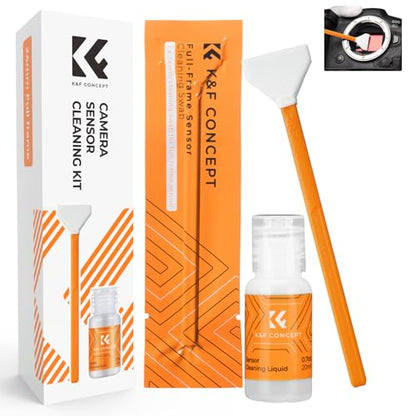 K&F CONCEPT 24mm Full Frame Sensor Cleaning Swab*6 + 20ml Sensor Cleaner, DSLR SLR Digital Camera CMOS and CCD Sensor Cleaning Swab Kits for Nikon Sony Canon Camera Clean - size: 24mm