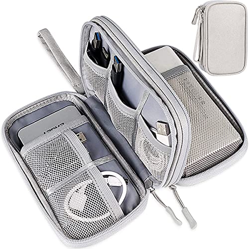 Electronics Accessories Bag, Universal Electronics Accessories Organizer Case, Waterproof Portable Cable Organizer Bag, Travel Gear Carry Bag for Cord, Charger, Flash Drive, Phone, SD Card, Gray - color: Gray