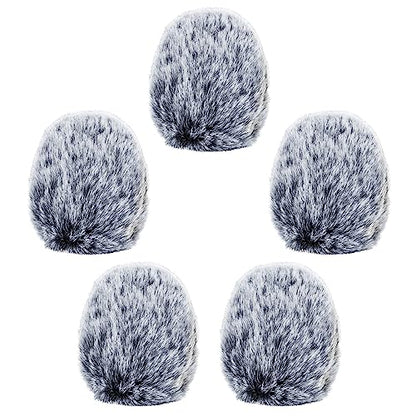 Cubilux Furry Windscreen for Game Headset, Muff Windshield Windjammer Deadcat,Wind Muff & Dead Cat for Headset, 5-Pack