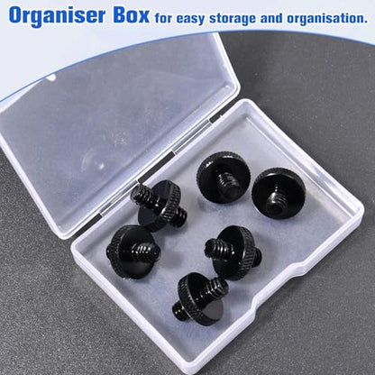 SPEEDWOX 6pcs 1/4" Male to 1/4" Male Tripod Screw Adapter Standard Camera Cage Mount Threaded Light Stand Screw Double Head Stud Standard Mounting Thread Converter for Camera Mount Rig Tripod
