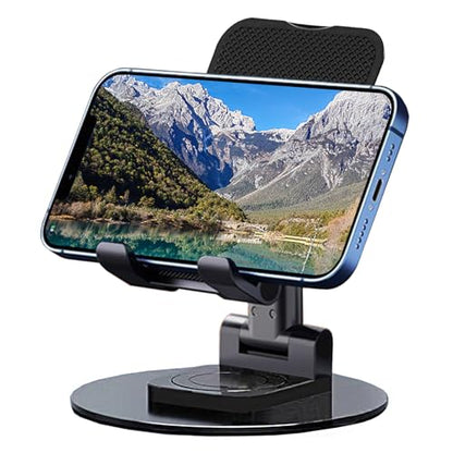 Meetuo Rotatable Cell Phone Stand for Desk, Phone Holder | Height Angle Adjustable, Portable Phone Stand, Compatible for Smartphones iPhone, Desktop