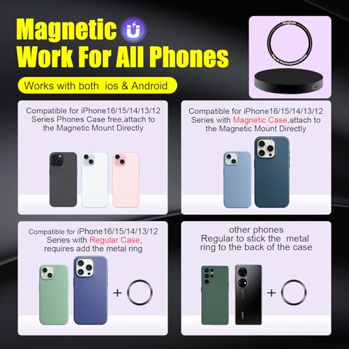 HA-W08 Magnetic Selfie Stick Wireless Charging Tripod Magnetic Wireless Charging Mount Desktop Smartphone Extension Tripod Magnetic Holder w Magic Arm compatibel for iPhone 15/14/13/12