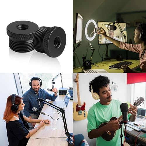 4 Pack Mic Stand Adapter 1/4 Female to 5/8 Male Screw Adapter Thread Tripod Screw Adapter for Microphone Stand Mount to Camera Tripod