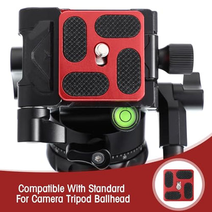 Frienda 2 Pieces Metal Quick Release Plate with 1/4''-20 Camera Screw Tripod Mount Plate Fits Standard for DSLR Camera Tripod Ball Head(Red,Pu40) - color: Red, style: PU40