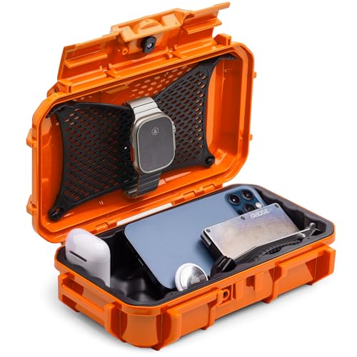 Evergreen 56 Dry Box - EDC Tough Protective Case USA Made for Organization of Cameras, Phones, Camping, Fishing, Hiking, Water Sports (Orange) - color: Orange
