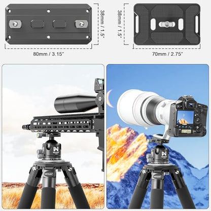 Tripod Ball Head with Knob Clamp 55mm Heavy Duty Ball Head with Mlok Rail Arca Swiss Quick Release Plate, WEYLLAN KH55 Low Profile Camera Tripod Head Mount for Hunting Photography Max Load 88lbs/40kg