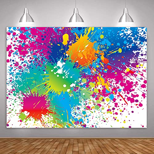 7x5Ft Colorful Splatter Background Abstract Background Paint Splash Backdrop Video Studio Photograph Photo Booth Props Backdrop ME593 - size: 7x5Ft