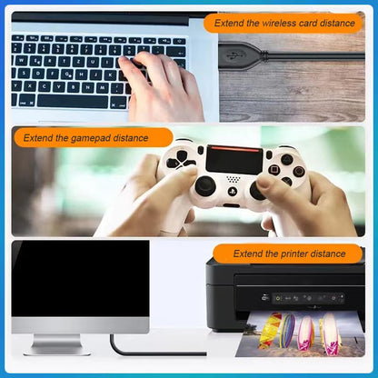 USB extension cable, (2 PACK 1FT) USB 3.0 male to female extension cable withstands fast data transfer compatible with USB keyboard, mouse, webcam, camera, phone, USB hub, printer, hard drive, etc