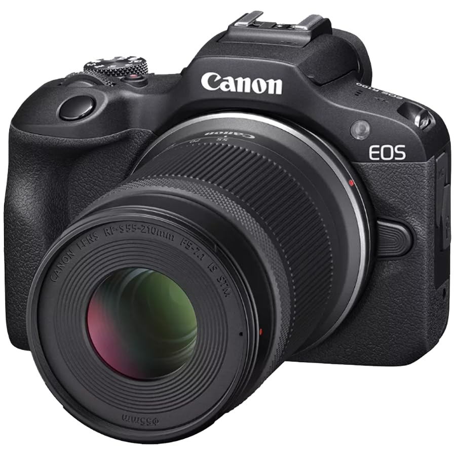 Canon EOS R100 Mirrorless Camera Two-Lens Bundle | RF-S 18-45mm + RF-S 55-210mm is STM | USA Warranty, Authorized Dealer | Sandisk 128GB Memory Card, Camera Bag & Photography Guide - color: Ink