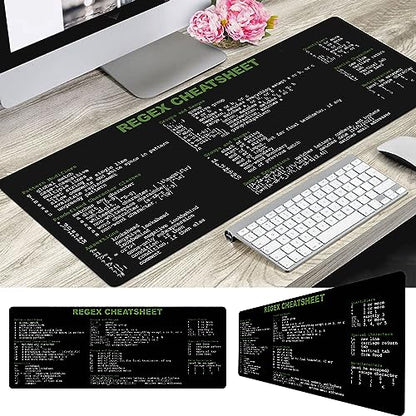 Developer, Programmer, IT Admin Quick Reference Extra Large Mouse Pad Regex Cheat Sheet Desk Mat for Sys Admin, Gift for Architect Office Desk Mat KMH - color: Regex