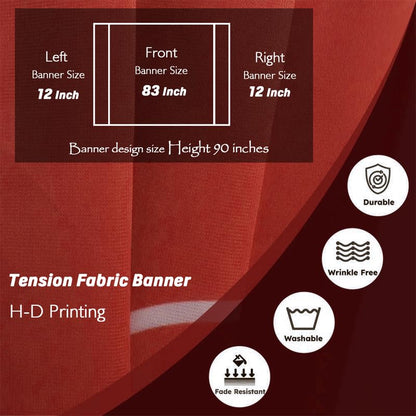 Curved Pop Up Displays 7.5 x 7.5 FT Trade Show Backdrop Display | Custom Banner Tradeshow Booth Tension Fabric Pop Up Backdrop for Business/ Campuses/ Weddings/Corporate - size: 7.5 x 7.5 FT Set(Frame+Banner)