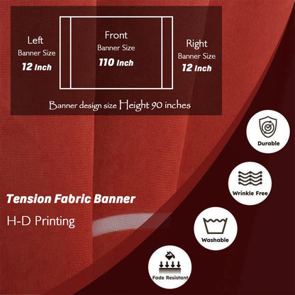 Curved Pop Up Displays 7.5 x 10 FT Trade Show Backdrop Display | Custom Banner Tradeshow Booth Tension Fabric Pop Up Backdrop for Business/ Campuses/ Weddings/Corporate - size: 7.5 x 10 FT Set(Frame+Banner)