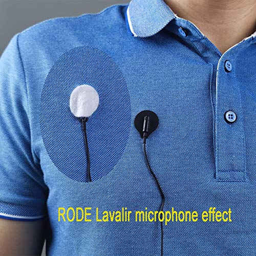 Undercover with 40 Stickies and 40 Fabric Discs for Hiding Lavalier Microphones and Reduce Wind Noise, 20 of Each Black/White