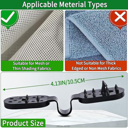 100Pcs Shade Cloth Clips, Black Plastic Heavy Duty Sun Shade Clips for Sun Shade Net, Gardening Shade Cloth, Anti Bird Netting, Removable & Reusable Windproof Awning Clamp (Black-100PCS) - color: Black-100pcs