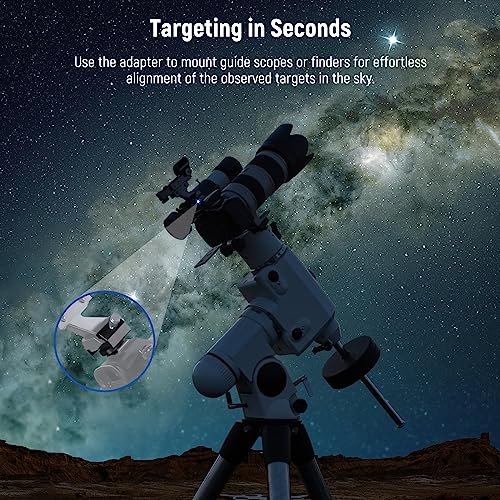 NEEWER Telescope Finderscope Mount Adapter All Metal with Cold Shoe & 1/4" Thread for Camera Hot Shoe Mount, Standard 1.3in/33mm Finder Dovetail Base for Sky Astrophotography, LS-T16